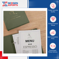Nouvelles arrivées en stock, qualité exceptionnelle, très résistant, fait main, respectueux de l'environnement, couverture de menu en cuir PU, logo personnalisé