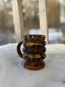 Hand Engraved Wooden Mug Custom Barrel <b>Cup</b> Vintage Coffee Tea <b>Cup</b> Fathers Day Gift <b>One</b> of a Kind Handmade Drink <b>Cup</b> polished - Product Image 3