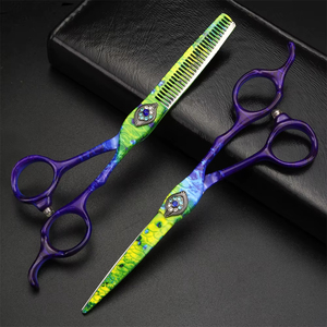 Ciseaux à effiler 6 pouces en acier de haute qualité pour coiffure, modèle Peacock - Product Image 3