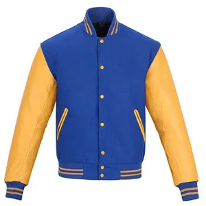Letterman Versity Genuine <b>Leather</b> Canvas Winter <b>Jacket</b> Casual Big Size Custom Match Color Turndown Coat Menswear Quick Dry - Product Image 5