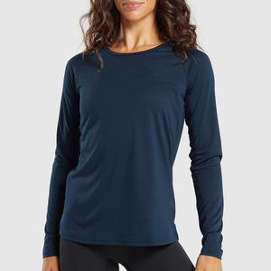 Women's Long Sleeve V Neck T Shirt Custom Logo OEM ODM Wholesale T-shirts Custom Apparel Manufacturer - Product Image 5