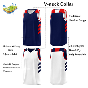 Nouveau maillot de basket-ball sans manches de qualité supérieure, confortable, avec logo personnalisé imprimé, maillot de basket-ball respirant - Product Image 3