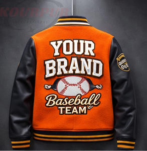เสื้อแจ็คเก็ตเบสบอลแบบวาร์ซิตี้ ยูนิเซ็กซ์ แขนผ้าขนสัตว์ สไตล์อเมริกันคลาสสิก ตัวอักษรแบบ Letterman สไตล์ USA สตรีทแวร์ ทรงบอมเบอร์ ด้านหน้าเป็นมิตรกับสิ่งแวดล้อม - Product Image 2
