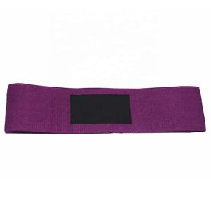 Purple Nylon Resistance <b>Band</b> with Black Patch for <b>Exercise</b> Durable All Ages Opp Bag Packaging - Product Image 1