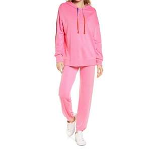 Sudadera Holgada de Forro Polar para Mujer, Color Sólido, Hombros Descubiertos, 100% Algodón, Impermeable, Estilo Casual para Invierno - Product Image 6