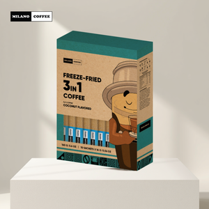 Polvo de Coco Crudo para Latte en Tendencia |   Paquetes de Café Instantáneo Liofilizado 3 en 1 |   Mezcla de Café con Leche de Coco Suave Full City+ Bitter - Product Image 3