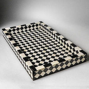 SPLENDID EID AND RAMADAN GIFTS BAKHOOR AND BURNAR SET OF BONE INLAYS SERVING <b>TRAYS</b> SETS FOR HOME DECOR CRAFTSY HOME - Product Image 1