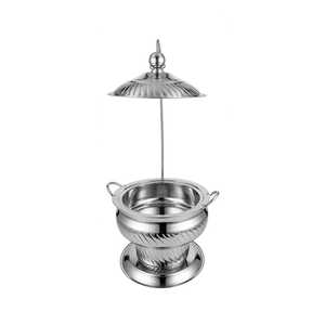Stainless Steel Chafing Dish with <b>Lid</b> Buffet Food Warmer Round Catering Casserole for Wedding Restaurant - Product Image 4