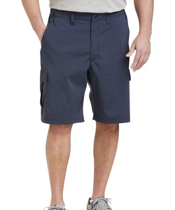 Shorts de sport pour hommes à taille mi-haute élastiquée avec fermeture éclair, logo personnalisé, 100 % laine respirante, design cargo uni, poches latérales - Product Image 3