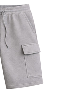 กางเกงขาสั้นคาร์โก้สีเทาอ่อนสำหรับผู้ชาย เอวยางยืด มีเชือกผูก สไตล์ลำลอง สตรีทแวร์ กระเป๋าหลายช่อง กางเกงขาสั้นฤดูร้อน รับทำโลโก้ตามสั่ง ผู้ผลิต OEM - Product Image 2