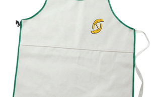 Tablier antistatique blanc avec bordure verte et logo Holy Signs International HSI-LWA/011 pour usage en atelier d'usine - Product Image 4