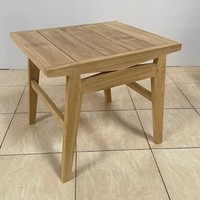 Table basse moderne en teck, design minimaliste, fabrication artisanale, mobilier de salon, plateau rectangulaire pour extérieur, structure en bois massif