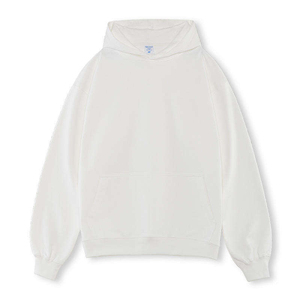 Men's <b>Oversized</b> Hooded Sweatshirt Solid <b>White</b> Cotton French Terry Casual Pullover Long Sleeve Pocket Design Autumn Wear - Product Image 3