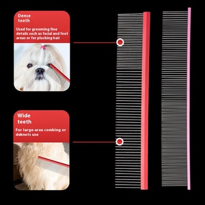 Vente en gros Peignes de toilettage en acier inoxydable pour chiens chats Peigne simple face pour chiens - Product Image 4