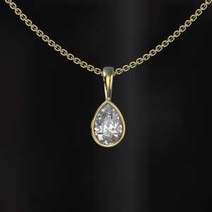 Pear Moissanite <b>Pendant</b> 14K <b>Gold</b> IGI Certified Christian Luxury Gift for Women - Product Image 1