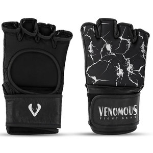Guantes de MMA Venomous Black Thunder Personalizados, Guantes de Piel para Entrenamiento de Grappling y Sparring, Guantes de Combate para Boxeo y Muay Thai - Product Image 1
