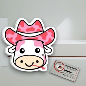 Palette magnétique pour extensions de cils, motif vache mignonne avec chapeau de vache, forme carrée fleurie, écologique et réutilisable - Product Image 3
