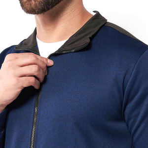 Survêtement bleu marine pour homme, manches longues, couleur unie, design sportif, matière respirante en polyester et coton, vêtement d'automne, coupe classique - Product Image 5