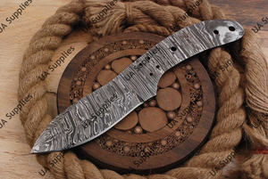 Couteau de camping utilitaire en acier Damas 1095 15N20 forgé à la main, OEM/ODM/OBM, ultra-affûté 58 HRC, pleine longueur, poli, à lame biseautée - Product Image 2