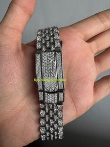 Reloj de pulsera analógico de acero inoxidable con diamantes de moissanita de alta calidad, claridad VVS, estilo Iced Out, para hombre, regalo para fiestas de hip hop. - Product Image 2