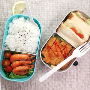Boîte à lunch bento empilable 1-3L, hermétique, micro-ondable, écologique, en PP, facile à nettoyer, 100% scellée, alimentaire, double couche, pour la conservation des aliments - Product Image 1