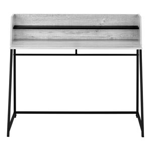 Scrivania Moderna Contemporanea da 48 Pollici per Ufficio Domestico con Ripiani Portaoggetti, Laminato Grigio e Metallo Nero per Lavoro con Laptop - Product Image 6