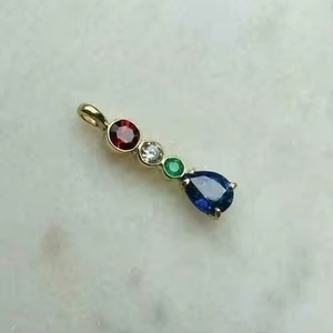 จี้เพชรหลากสีทรงหยดน้ำและทรงกลม ผลิตในห้องปฏิบัติการ จี้เงินแท้ 925 ดีไซน์เรียบหรู ของขวัญที่สมบูรณ์แบบสำหรับเธอ - Product Image 3