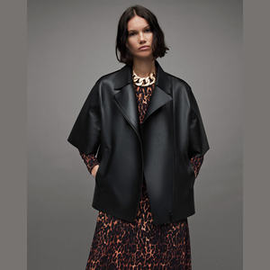 Veste en cuir véritable pour femme, imprimé peau de vache de luxe, broderie, hiver, sur mesure, veste de motard en cuir véritable pour femme - Product Image 1