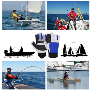 Gants de navigation personnalisés demi-doigts pour hommes et femmes, professionnels, légers, en polyester, protection UV, respirants - Product Image 6