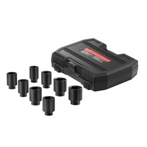 Set di chiavi a bussola metriche da 12 punte e 8 pezzi per dadi di asse - Set di chiavi a bussola grandi in CR-MO trattato termicamente - Product Image 3