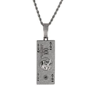 Chaîne de pull pour homme en laiton, style Hip Hop, avec pendentif dollar incrusté de cuivre, tendance rap, design original - Product Image 5