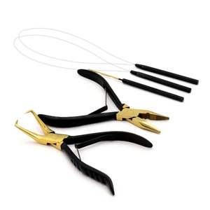 Kit d'outils professionnel pour extensions capillaires de qualité supérieure – Ensemble d'application de micro-anneaux avec pince durable, aiguille à boucle et crochet de tirage - Product Image 1