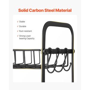 Organizzatore Multifunzionale per Caffetteria a 2 Livelli con 12 Ganci Mobili e 2 Ripiani, Espositore da Bancone - Product Image 5