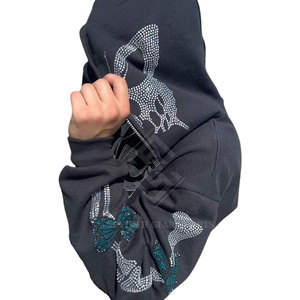 Fabricant pakistanais – Nouveaux sweats à capuche zippés en molleton de coton mélangé avec strass pour hommes – Écologiques, respirants, vente en gros - Product Image 5