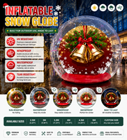 Boule de boule à neige gonflable extérieure de Noël Décoration publicitaire gonflable Boules de neige à bulles sphère avec souffleur
