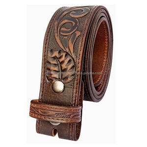 One Piece Full Grain Western Leather Tooling <b>Belt</b> for Men Classic Floral Design Engraved Tooled Leather <b>Belt</b> for <b>Cowboy</b> Cowgirl - Product Image 5