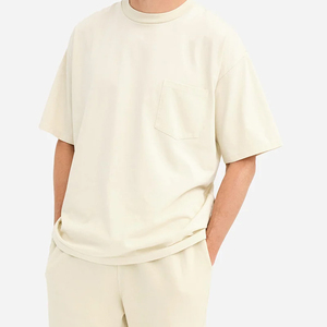 T-shirt à manches courtes avec poche, t-shirts d'été pour hommes, t-shirts en coton pur pour hommes, t-shirt en jersey biologique pour hommes, t-shirt à col rond pour hommes - Product Image 2