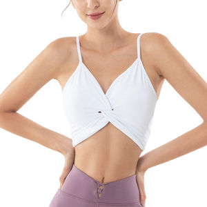 Soutien-gorge de sport pour femme à bretelles croisées, sans couture, élastique, col en V, maintien élevé, confortable, respirant, durable, pour la gym et le fitness - Product Image 4