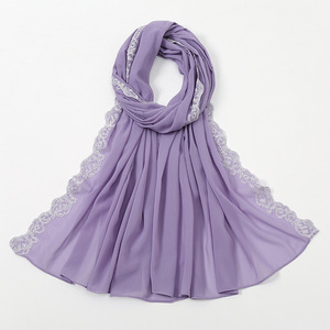 Solid Color Breathable <b>Long</b> Jersey Cotton Women Muslim Hijab <b>Scarf</b> Soft - Product Image 2