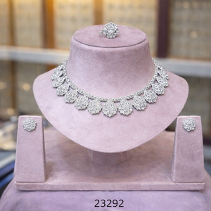 Conjunto de Joyería Clásica Unisex de Moda Chapada en Oro de 24 Quilates con Zirconia y Pendientes de Plata para Aniversario - Product Image 1