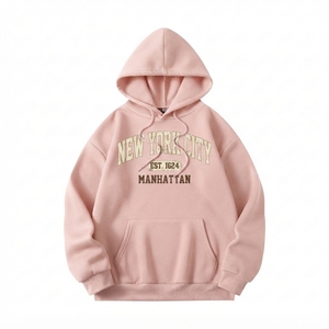 Sweat à capuche zippé coupe classique épais 100% coton, imprimé en relief, polaire, séchage rapide, respirant, streetwear d'hiver, marque privée - Product Image 1