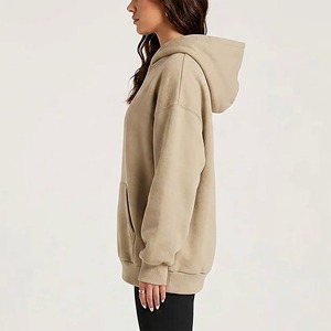 Sudadera con Capucha Extra Grande para Mujer, Color Sólido, 100% Algodón, Hombros Caídos, con Bolsillos, Corte Regular, para Otoño - Product Image 2