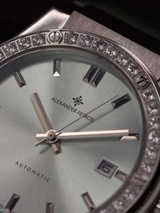 Montre automatique sport résistante à l'eau 5BAR 40 mm en caoutchouc avec boucle en acier inoxydable, verre saphir, mouvement analogique Miyota Alexander Ferros 2241S-06 - Product Image 2