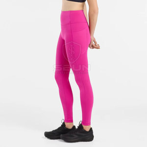 High Waist Full Length <b>Pink</b> <b>Women's</b> <b>Leggings</b> Seamless Knitted Sporty Stretch Breathable Comfortable Quick Dry All Seasons - Product Image 4