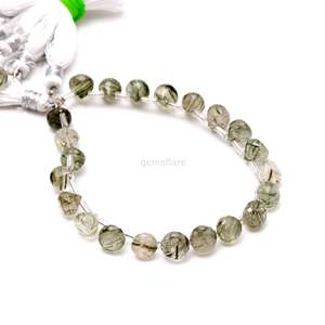 Perles d'oignon facettées en rutile noir naturel 7-9MM, perles en forme de goutte facettées en rutile noir pour la fabrication de bijoux, rutile noir en gros 8 pouces - Product Image 3