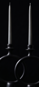 Porte-bougie double moderne en métal noir, design en forme d'anneau, pour la décoration de la maison - Product Image 4
