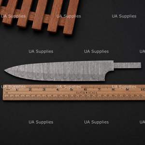 Cuchillo de Chef de Acero de Damasco al por Mayor, Hojas en Blanco con Punta Caída, Componentes Hechos a Mano de Espiga Completa, Directo de Fábrica, Mejor Precio del Fabricante - Product Image 2