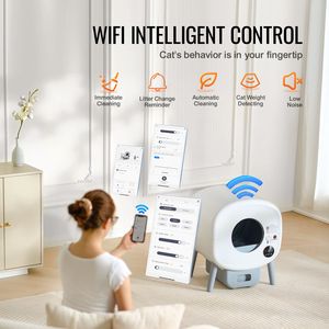 Lettiera Intelligente per Gatti da 76L con Rimozione Odori, Lettiera Automatica XL Autopulente, Ampio Spazio, Sacchetti per Rifiuti per Animali Domestici - Product Image 6