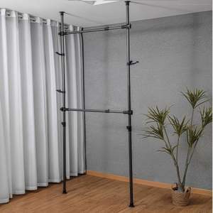 Appendiabiti a 2 livelli con doppia asta regolabile e ganci regolabili per appendere vestiti nell'armadio - Product Image 4