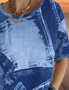 เสื้อยืดคอกลมแขนยาวทรงหลวมโอเวอร์ไซส์สำหรับผู้หญิง ผ้าโพลีเอสเตอร์/คอตตอนผสม พิมพ์ลายดิจิทัล สไตล์ลำลอง Hardihood - Product Image 6